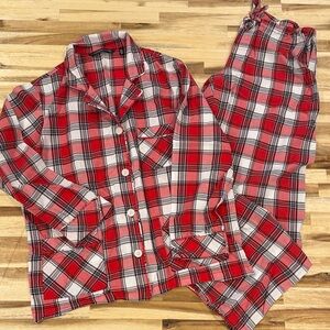 Victoria's Secret Red White and Black Plaid Kids Pajama Set